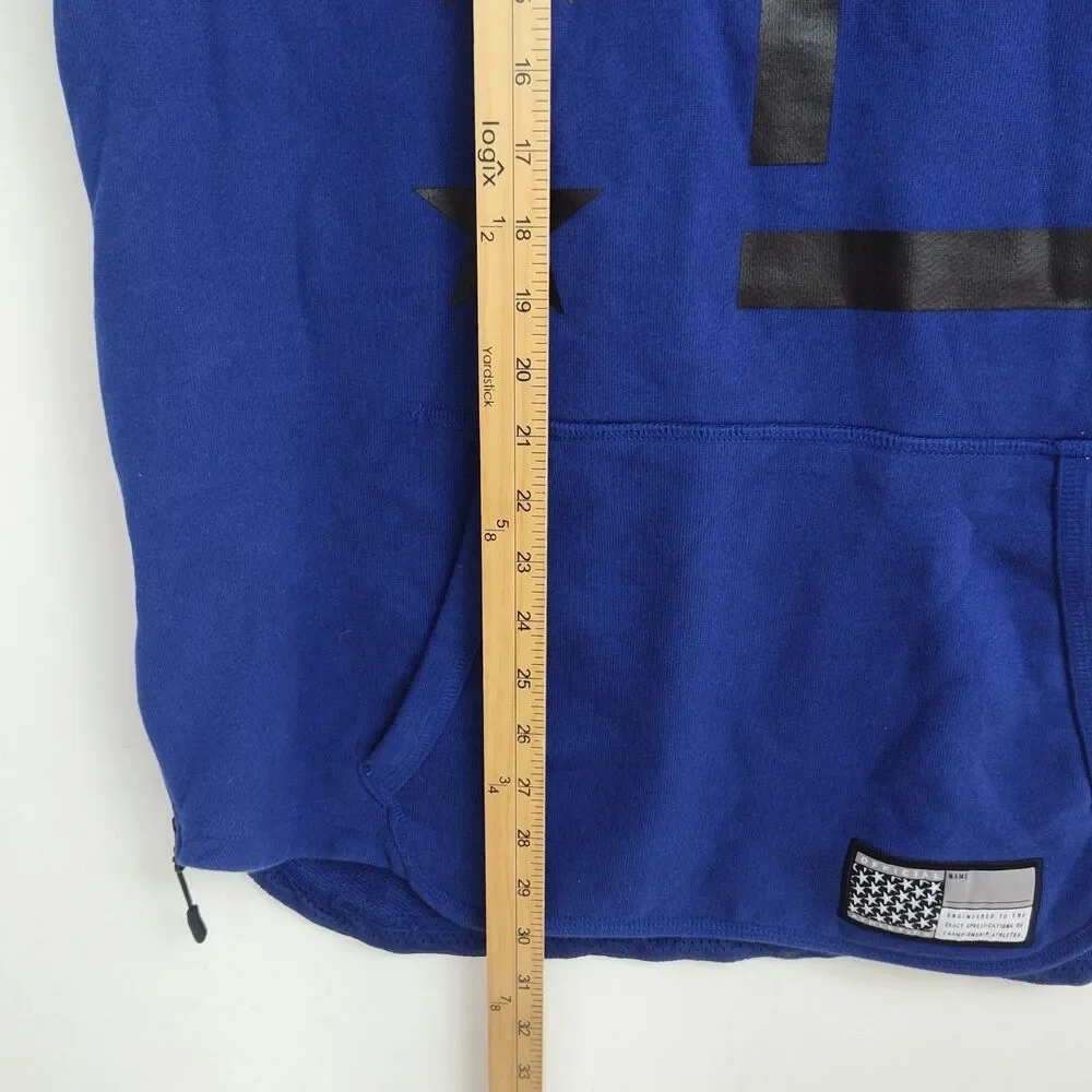 Nike Air Pivot V3‎ Short-Sleeved Hoodie Men's L Blue Side Zips Pullover